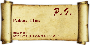 Pakos Ilma névjegykártya